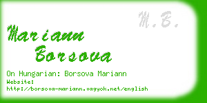 mariann borsova business card